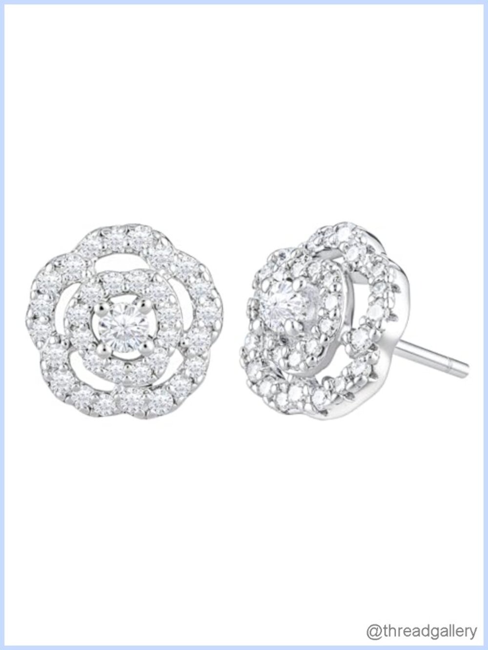 Moissanite Flower Cluster Stud Earrings 925 Sterling Silver